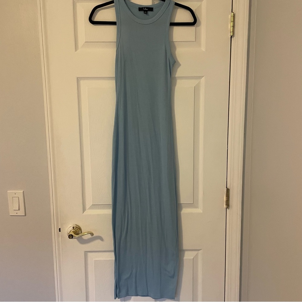 Lulus Light Blue Ribbed Maxi Dress – XS - Picture 6 of 7